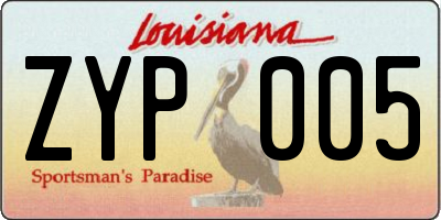 LA license plate ZYP005
