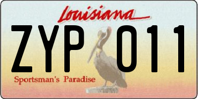 LA license plate ZYP011