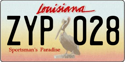 LA license plate ZYP028