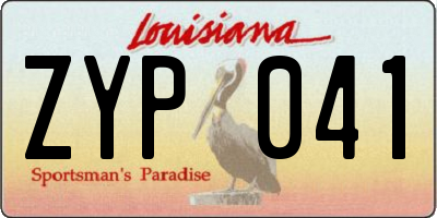 LA license plate ZYP041