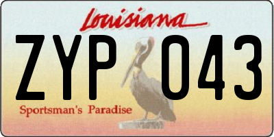 LA license plate ZYP043