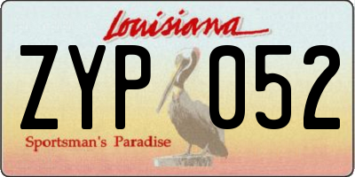 LA license plate ZYP052