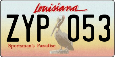 LA license plate ZYP053