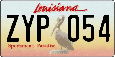 LA license plate ZYP054