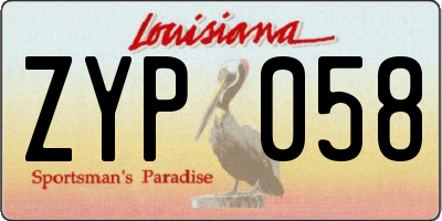 LA license plate ZYP058