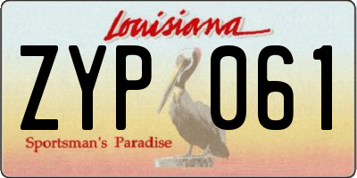 LA license plate ZYP061
