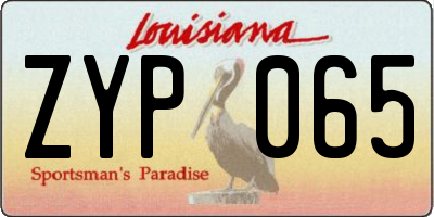 LA license plate ZYP065