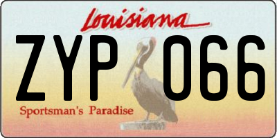 LA license plate ZYP066