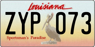 LA license plate ZYP073