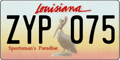 LA license plate ZYP075