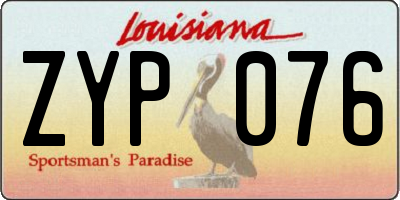 LA license plate ZYP076