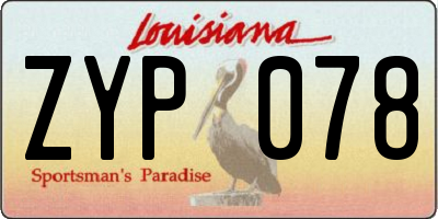 LA license plate ZYP078
