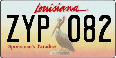 LA license plate ZYP082