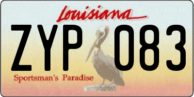 LA license plate ZYP083