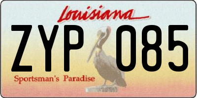 LA license plate ZYP085