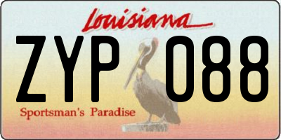 LA license plate ZYP088