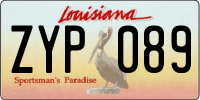 LA license plate ZYP089