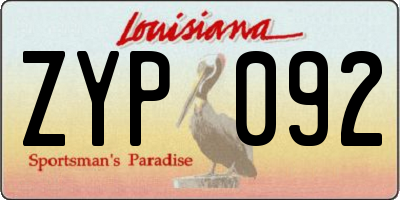 LA license plate ZYP092