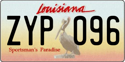 LA license plate ZYP096