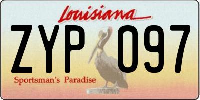 LA license plate ZYP097