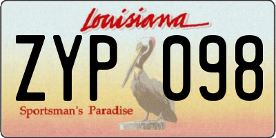 LA license plate ZYP098