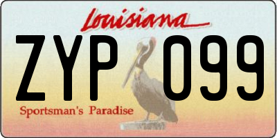 LA license plate ZYP099