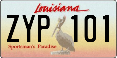 LA license plate ZYP101