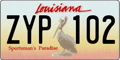 LA license plate ZYP102