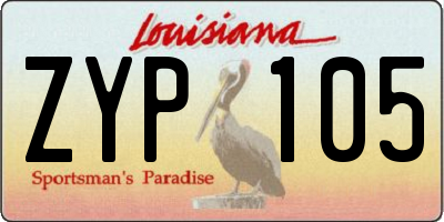 LA license plate ZYP105