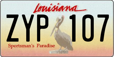 LA license plate ZYP107