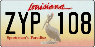 LA license plate ZYP108