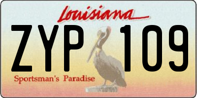 LA license plate ZYP109
