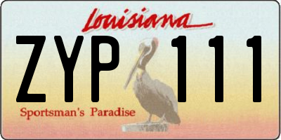 LA license plate ZYP111