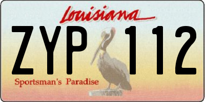 LA license plate ZYP112