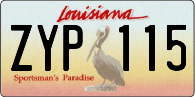 LA license plate ZYP115