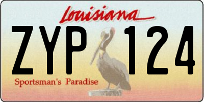 LA license plate ZYP124