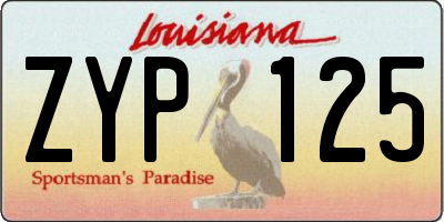 LA license plate ZYP125
