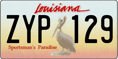 LA license plate ZYP129