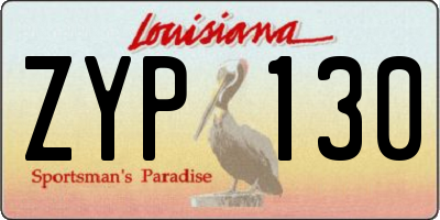 LA license plate ZYP130