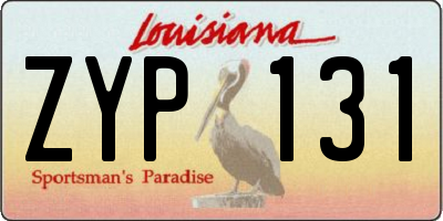 LA license plate ZYP131
