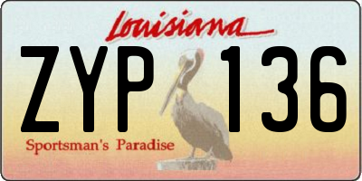 LA license plate ZYP136