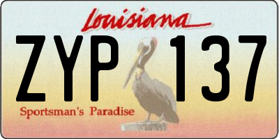 LA license plate ZYP137