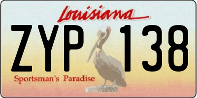 LA license plate ZYP138