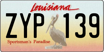 LA license plate ZYP139