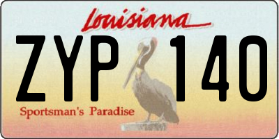 LA license plate ZYP140