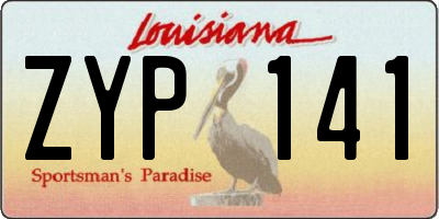 LA license plate ZYP141