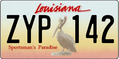 LA license plate ZYP142
