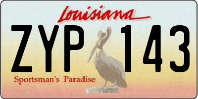 LA license plate ZYP143