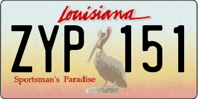 LA license plate ZYP151