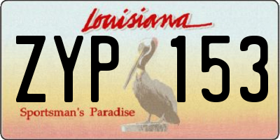 LA license plate ZYP153